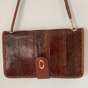 Vintage Snakeskin Convertible Clutch
